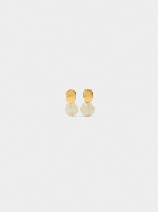 Oval Earrings With Resin