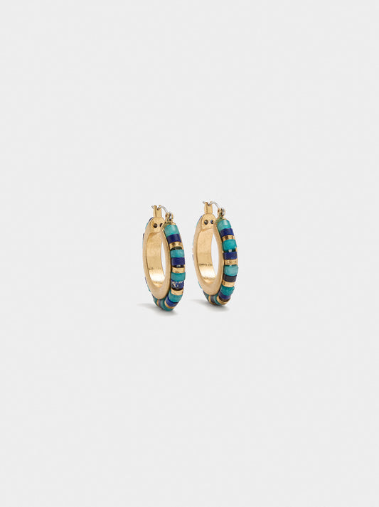 Medium Hoop Earrings With Stones