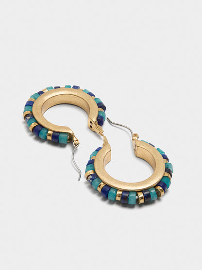 Medium Hoop Earrings With Stones