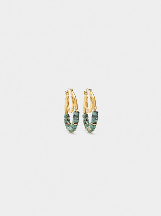 Medium Hoop Earrings With Stones