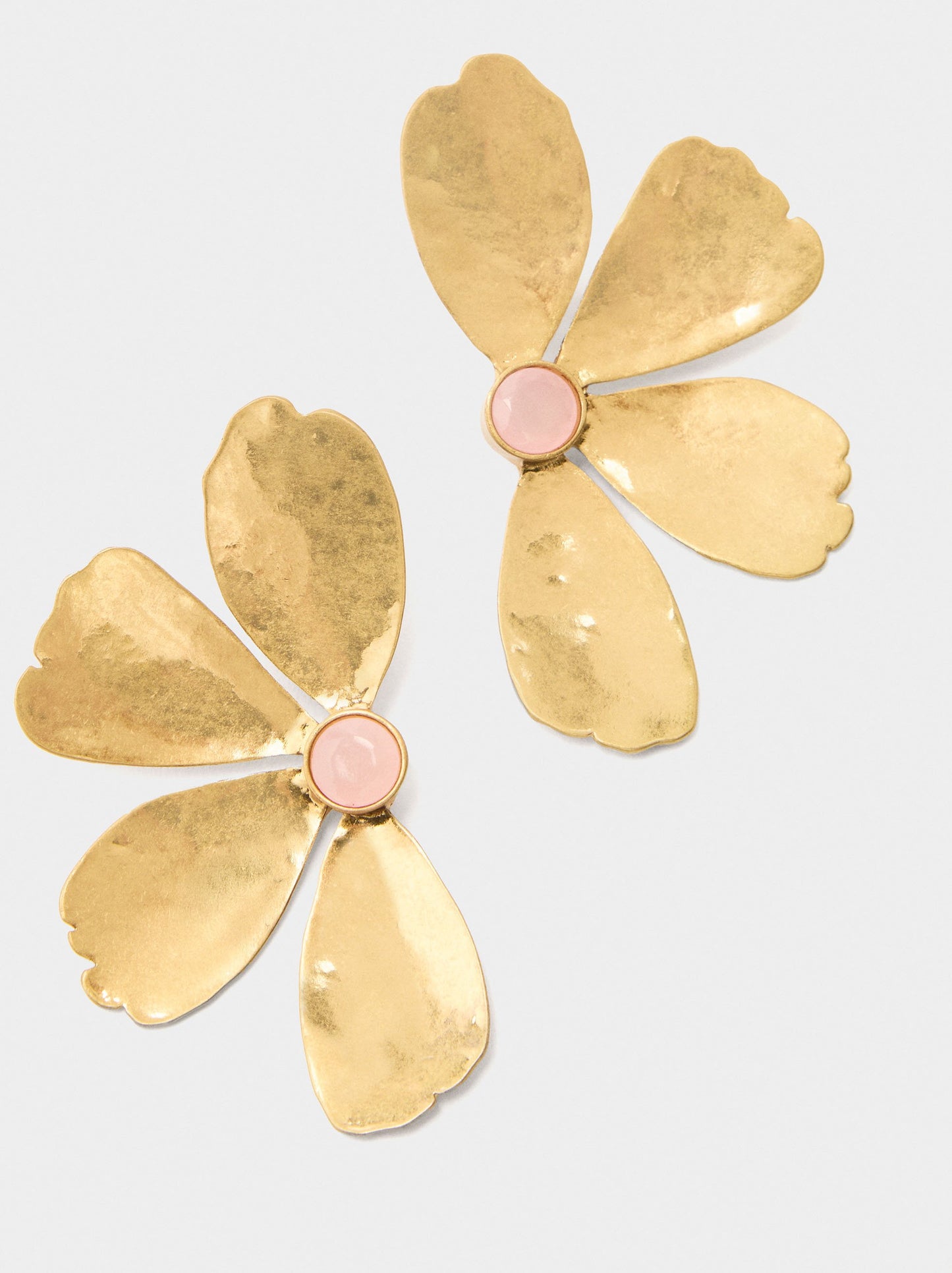 Half-Flower Earrings With Stone