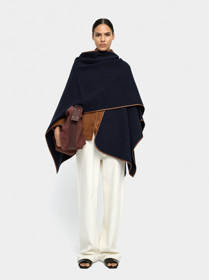 Knit Poncho With Seam Detail