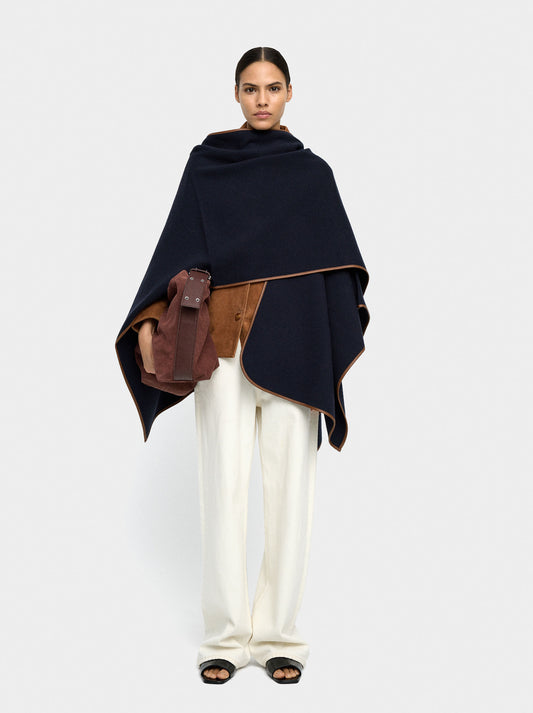 Knit Poncho With Seam Detail