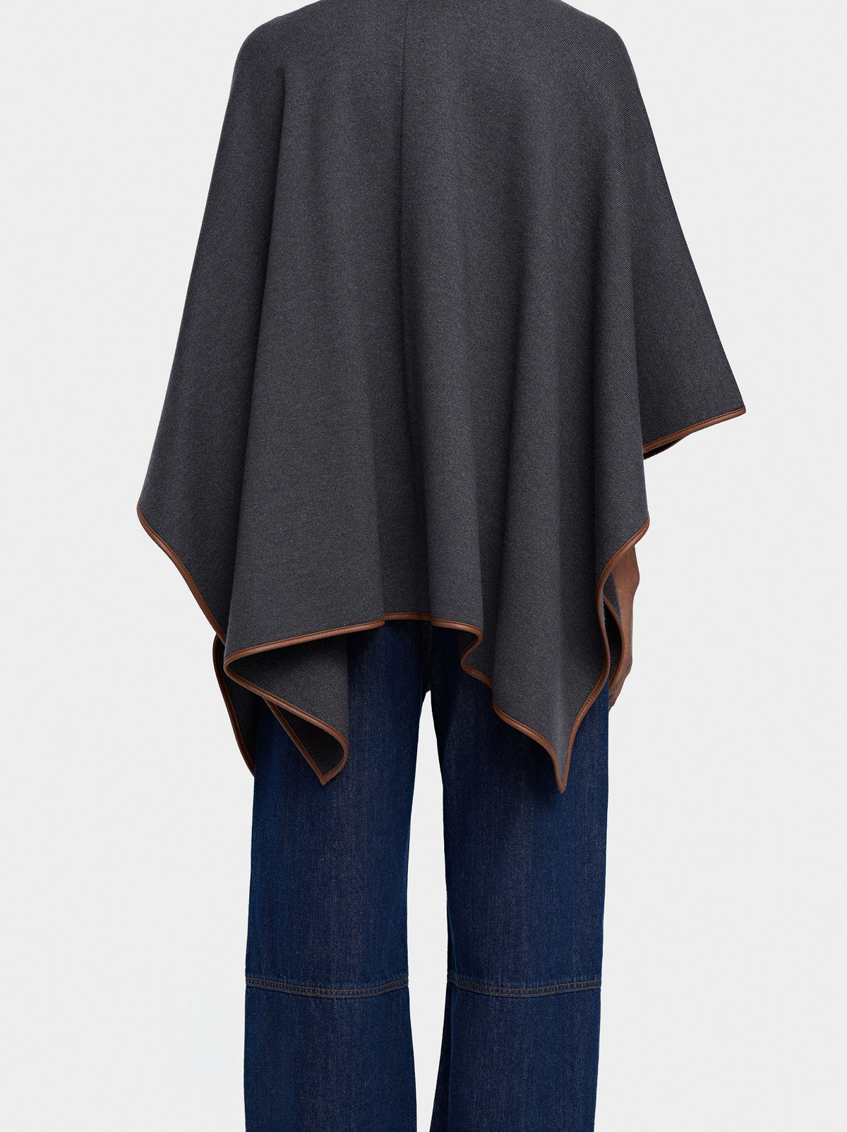 Knitted Poncho With Stitching Detail