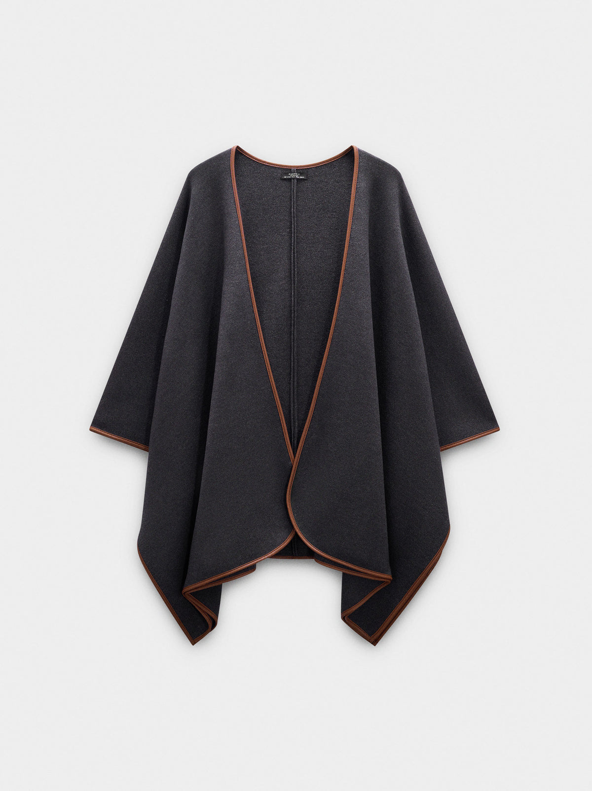 Knitted Poncho With Stitching Detail