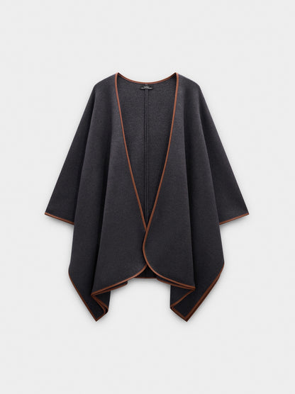 Knitted Poncho With Stitching Detail