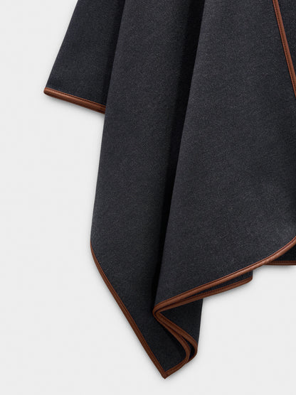 Knitted Poncho With Stitching Detail