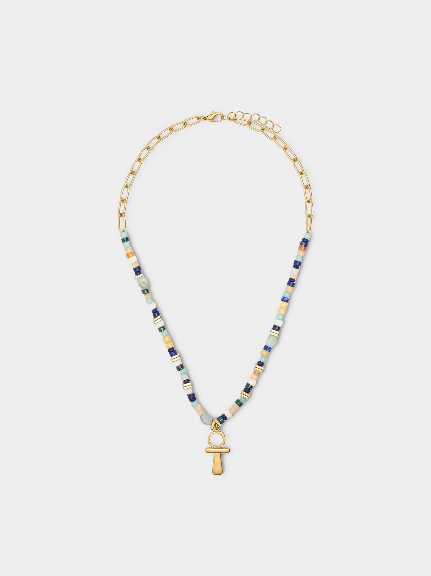 Short Necklace With Multicolor Stones