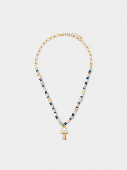 Short Necklace With Multicolor Stones