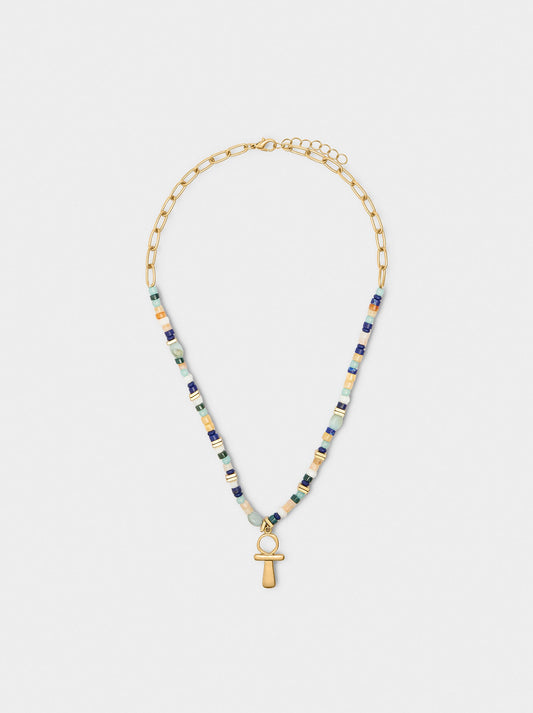 Short Necklace With Multicolor Stones