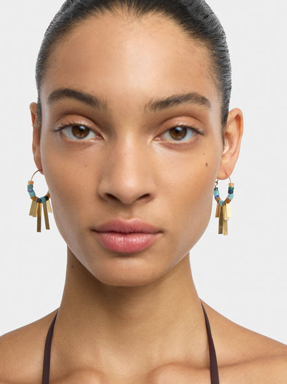Hoop Earrings With Stones And Bars