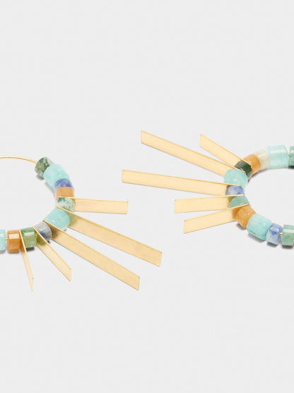 Hoop Earrings With Stones And Bars