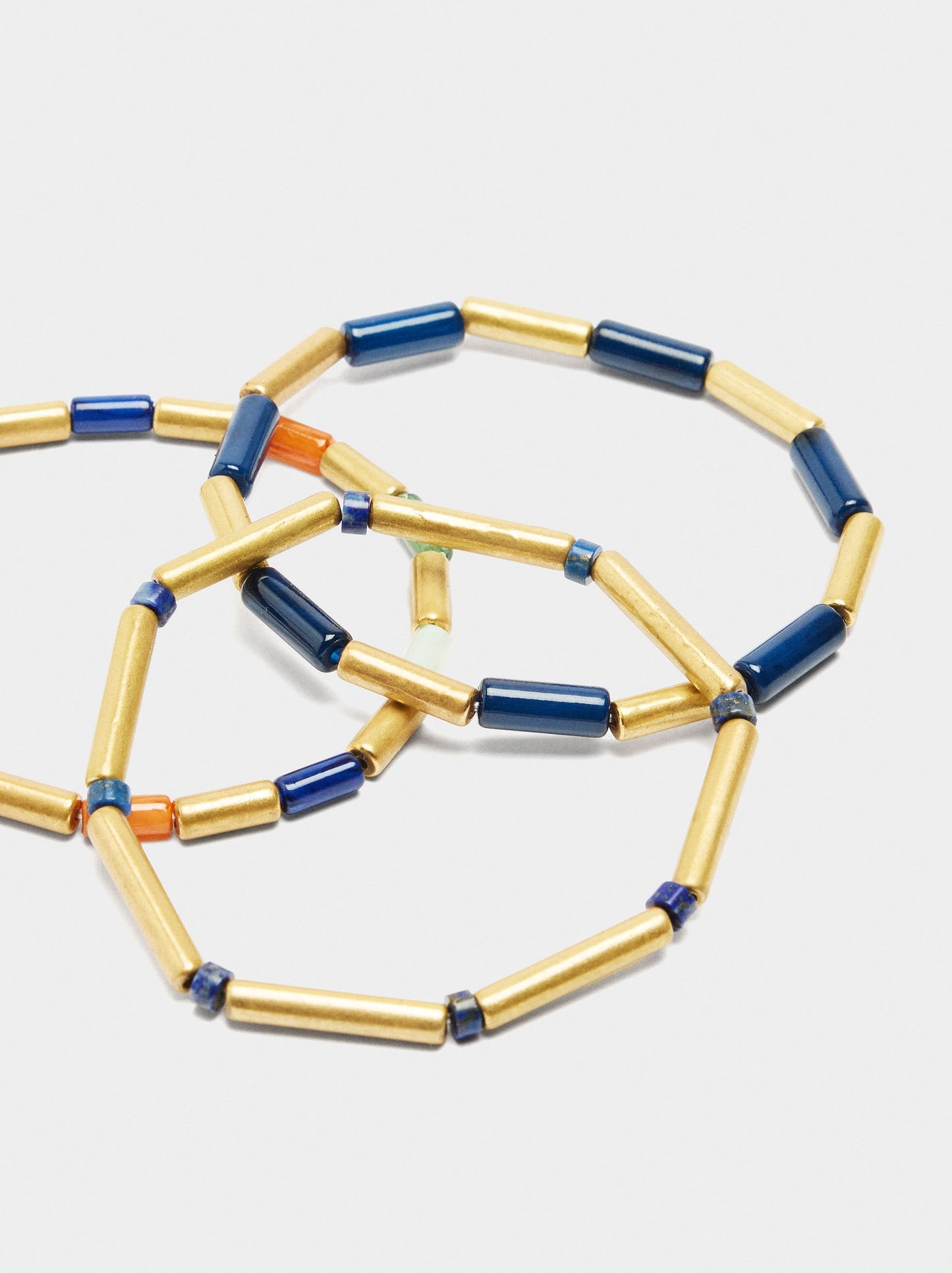 Set Of Elastic Bracelets With Stones