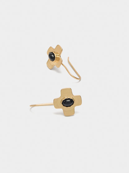 Cross Earrings With Stone