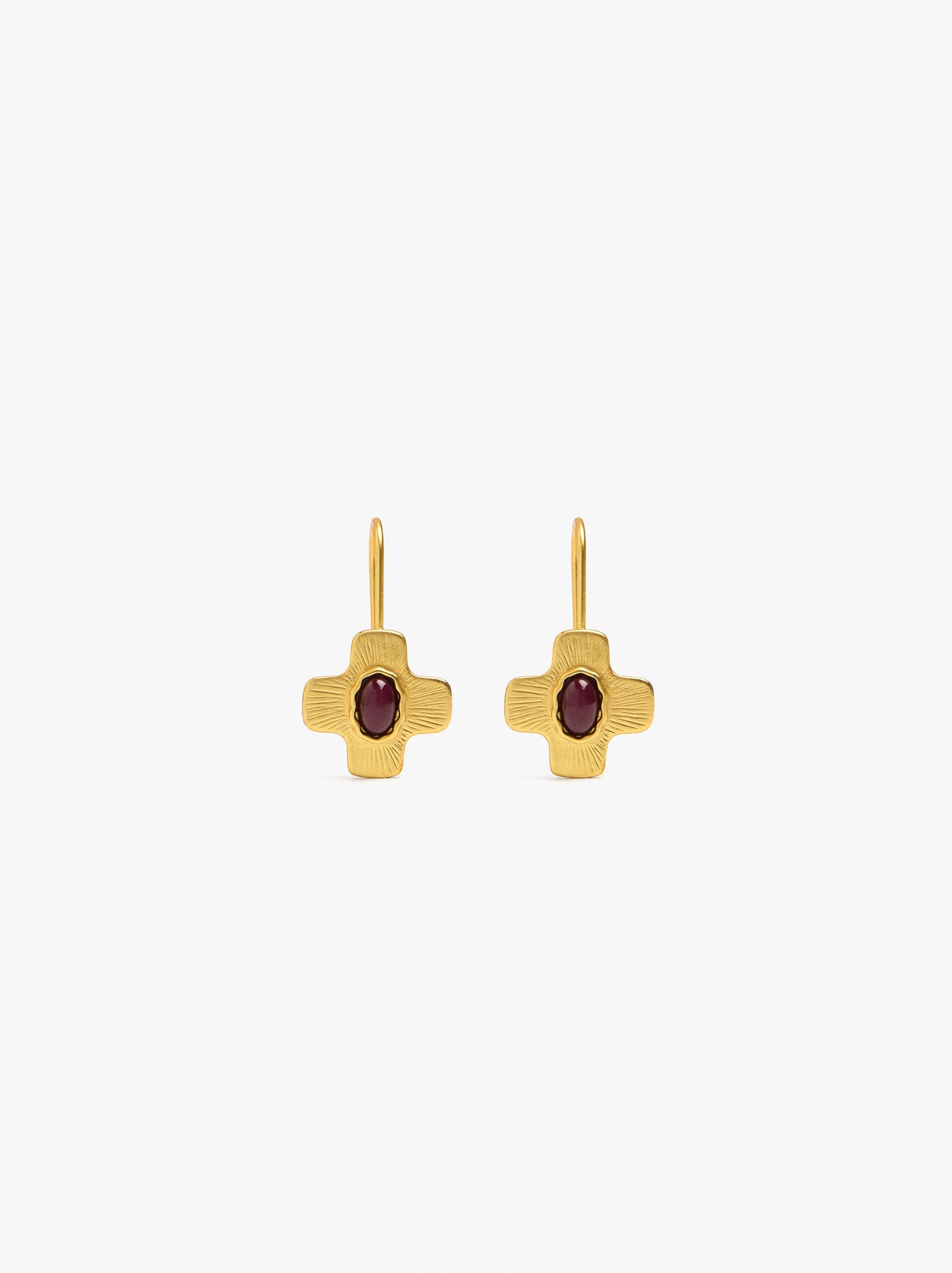 Cross Earrings With Stone