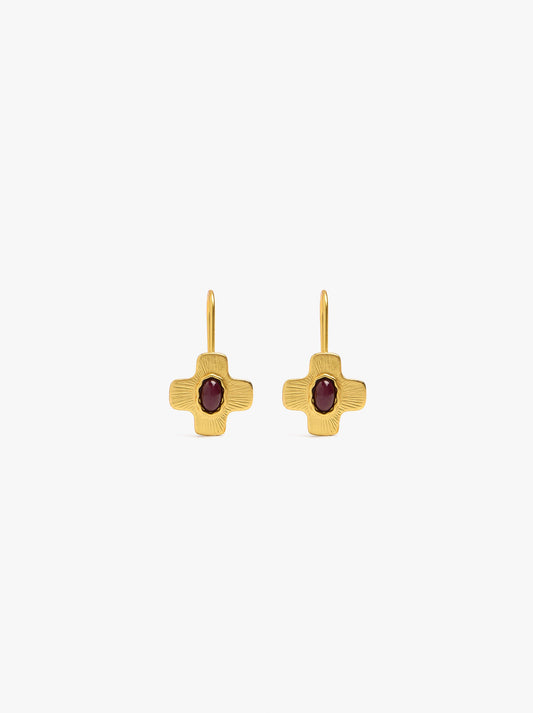 Cross Earrings With Stone
