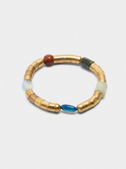 Set Of Elastic Bracelets With Stones