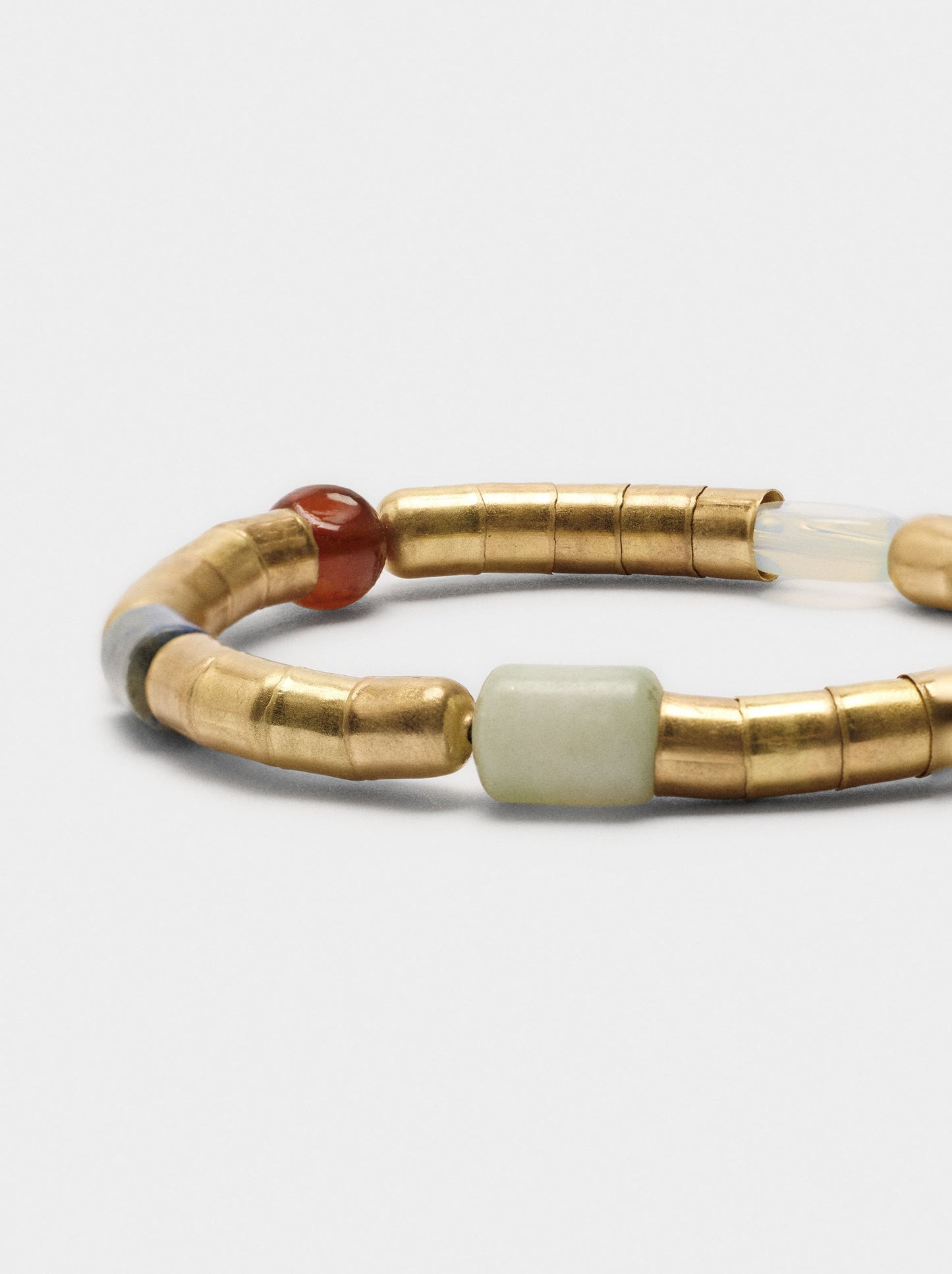 Set Of Elastic Bracelets With Stones