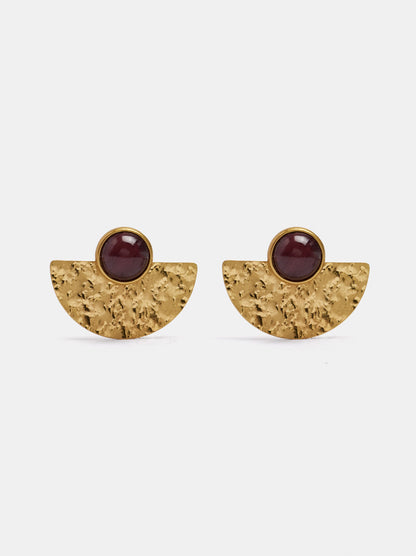 Fan Earrings With Resin
