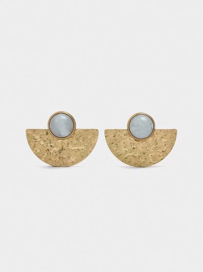 Fan Earrings With Resin
