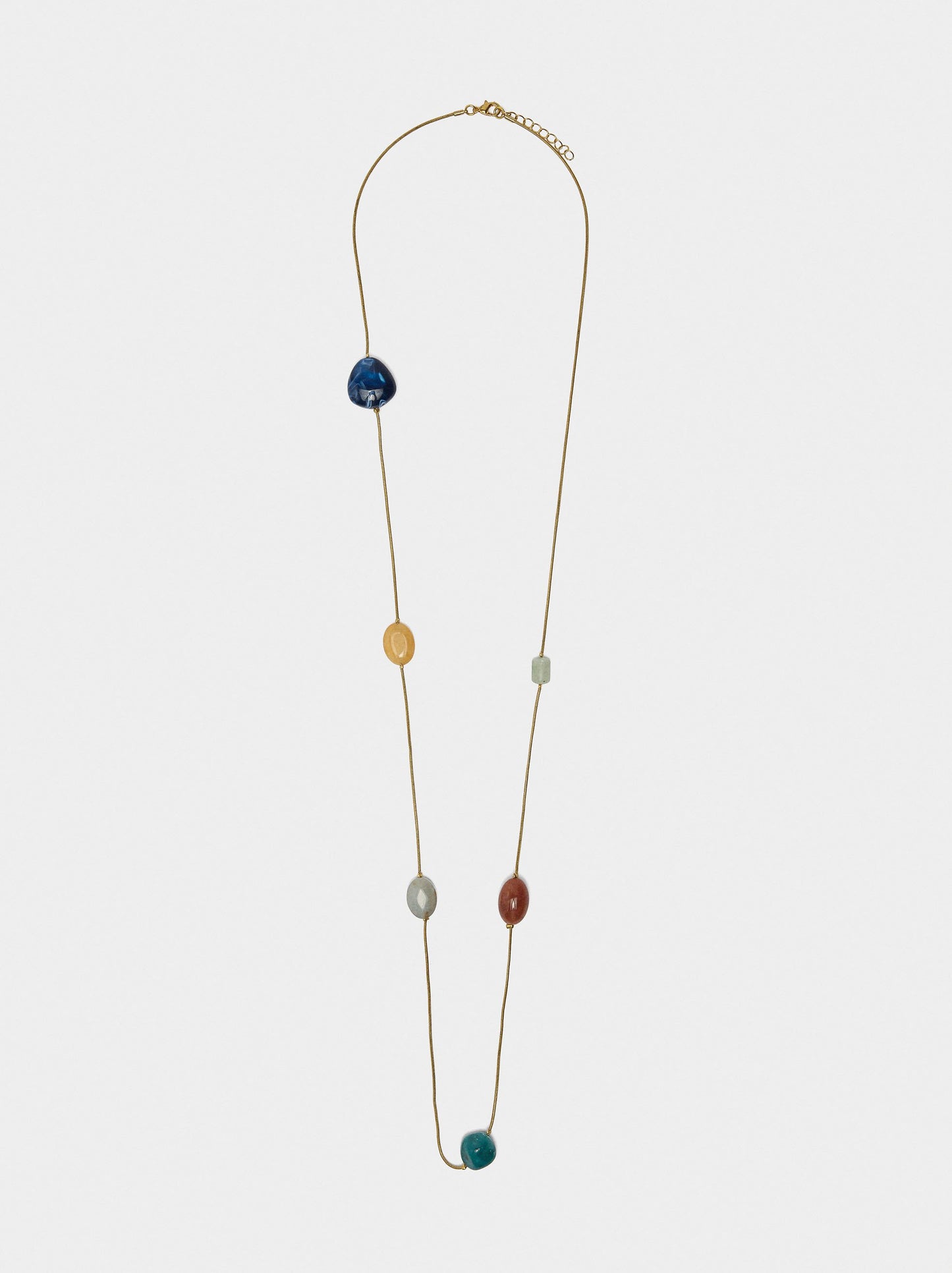 Long Necklace With Stone And Resin