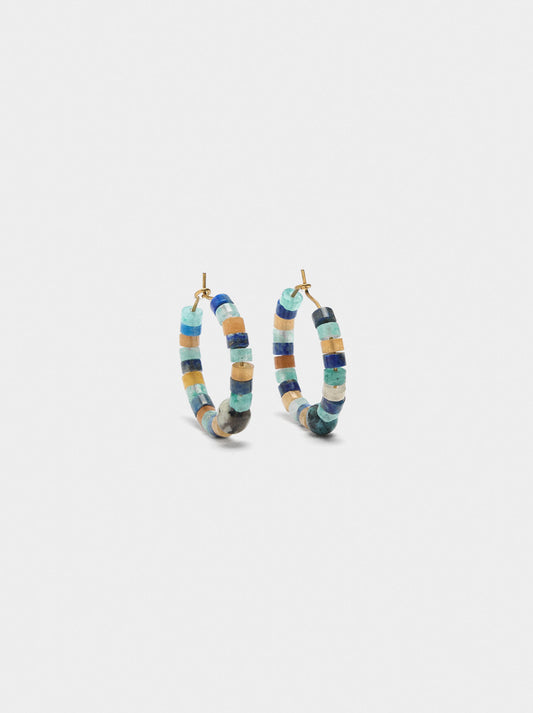 Medium Hoop Earrings With Stones