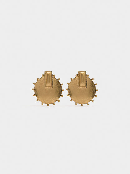Round Earrings With Sphere Detail