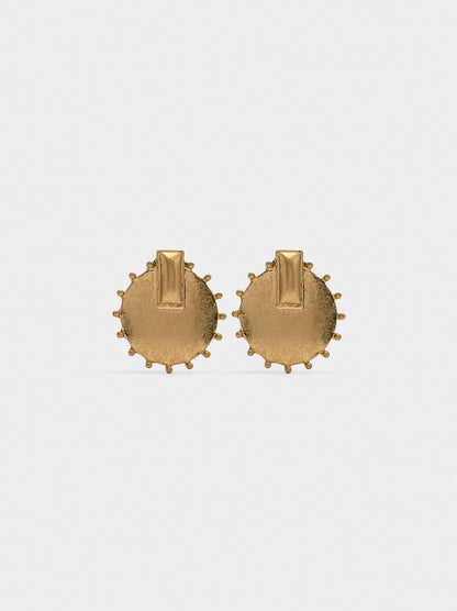 Round Earrings With Sphere Detail