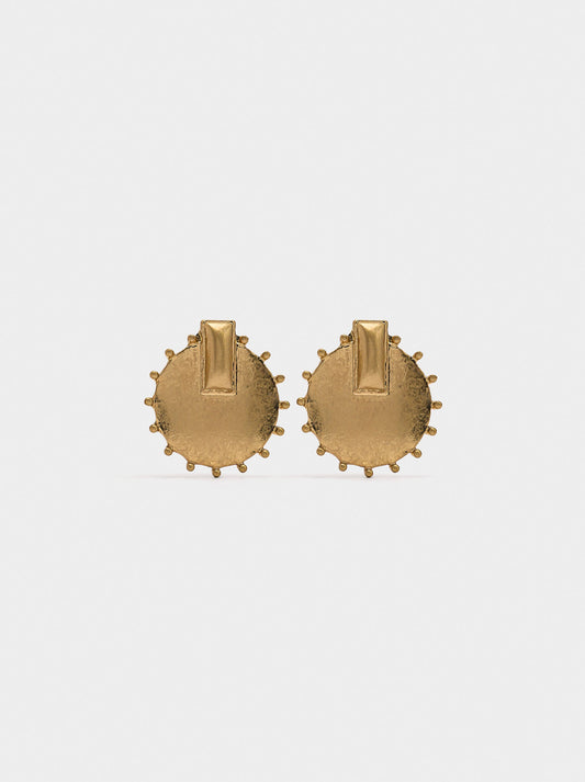 Round Earrings With Sphere Detail