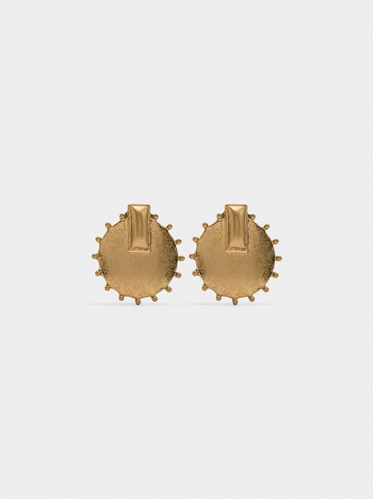 Round Earrings With Sphere Detail
