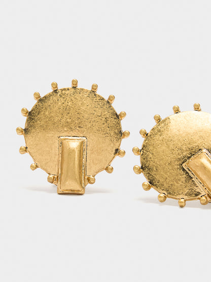 Round Earrings With Sphere Detail