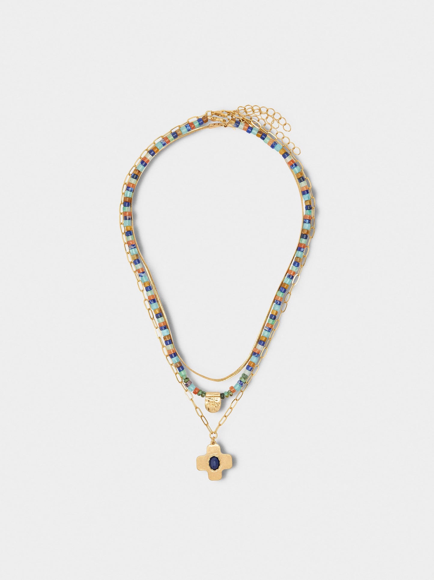 Set Of Three Necklaces With Stones