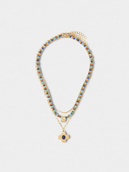 Set Of Three Necklaces With Stones