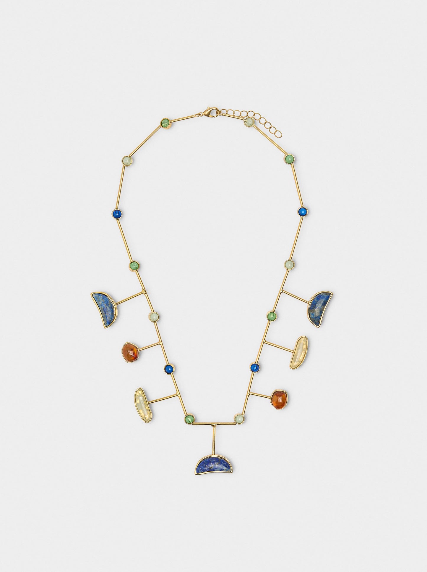 Rigid Necklace With Multicolor Stones
