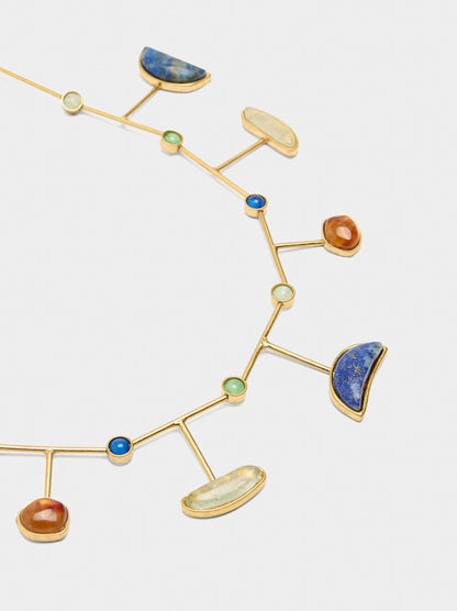 Rigid Necklace With Multicolor Stones