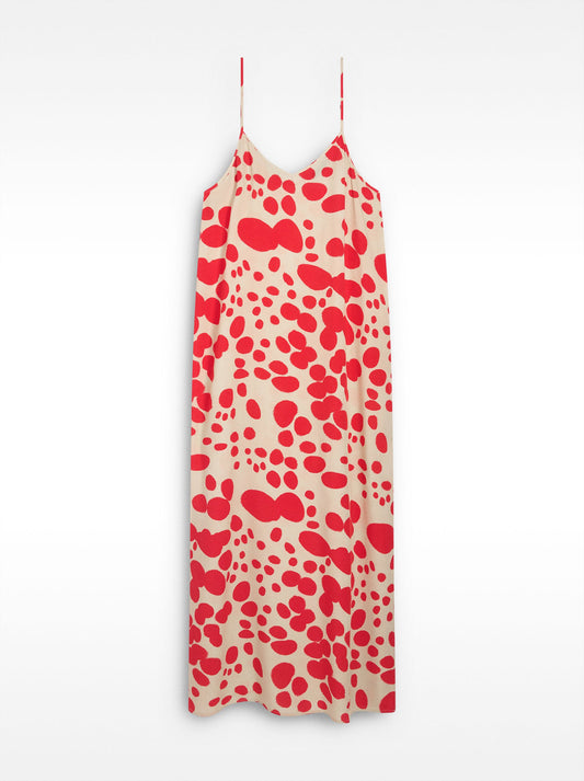 Long Printed Dress With Straps