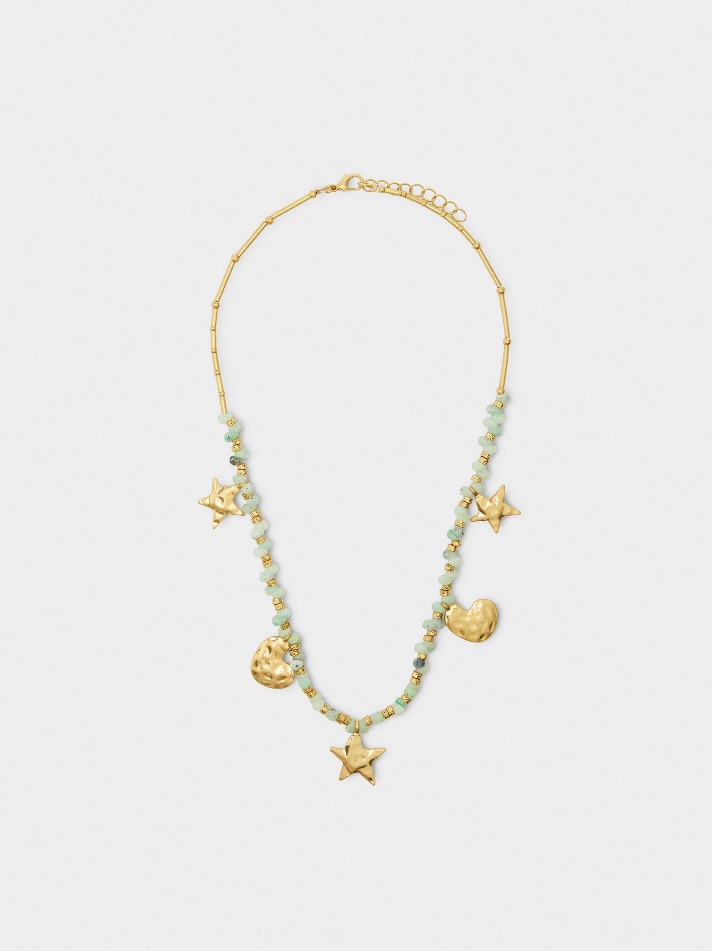 Necklace With Star And Heart Pendants