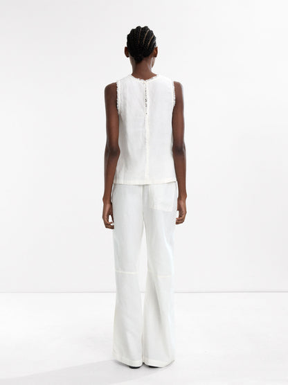 Trousers In A Linen And Lyocell Blend