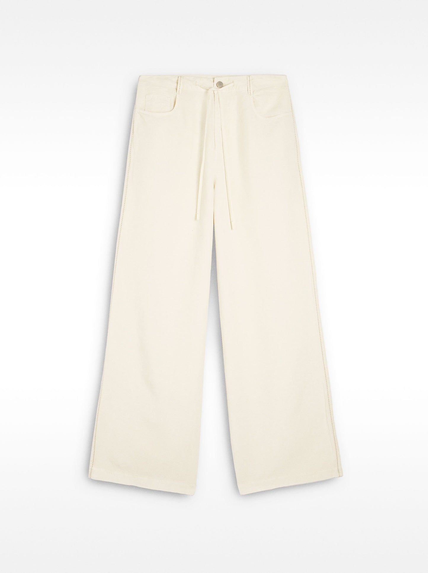 Trousers With Cord And Linen Blend