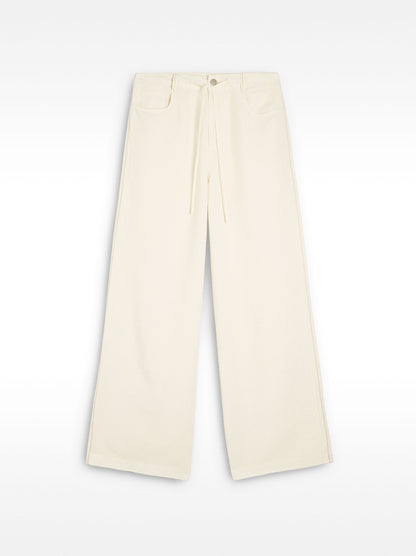 Trousers With Cord And Linen Blend