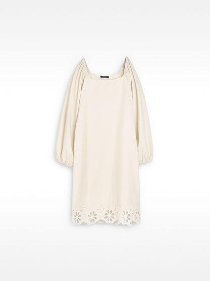 Short Dress With Embroidery 100% Cotton