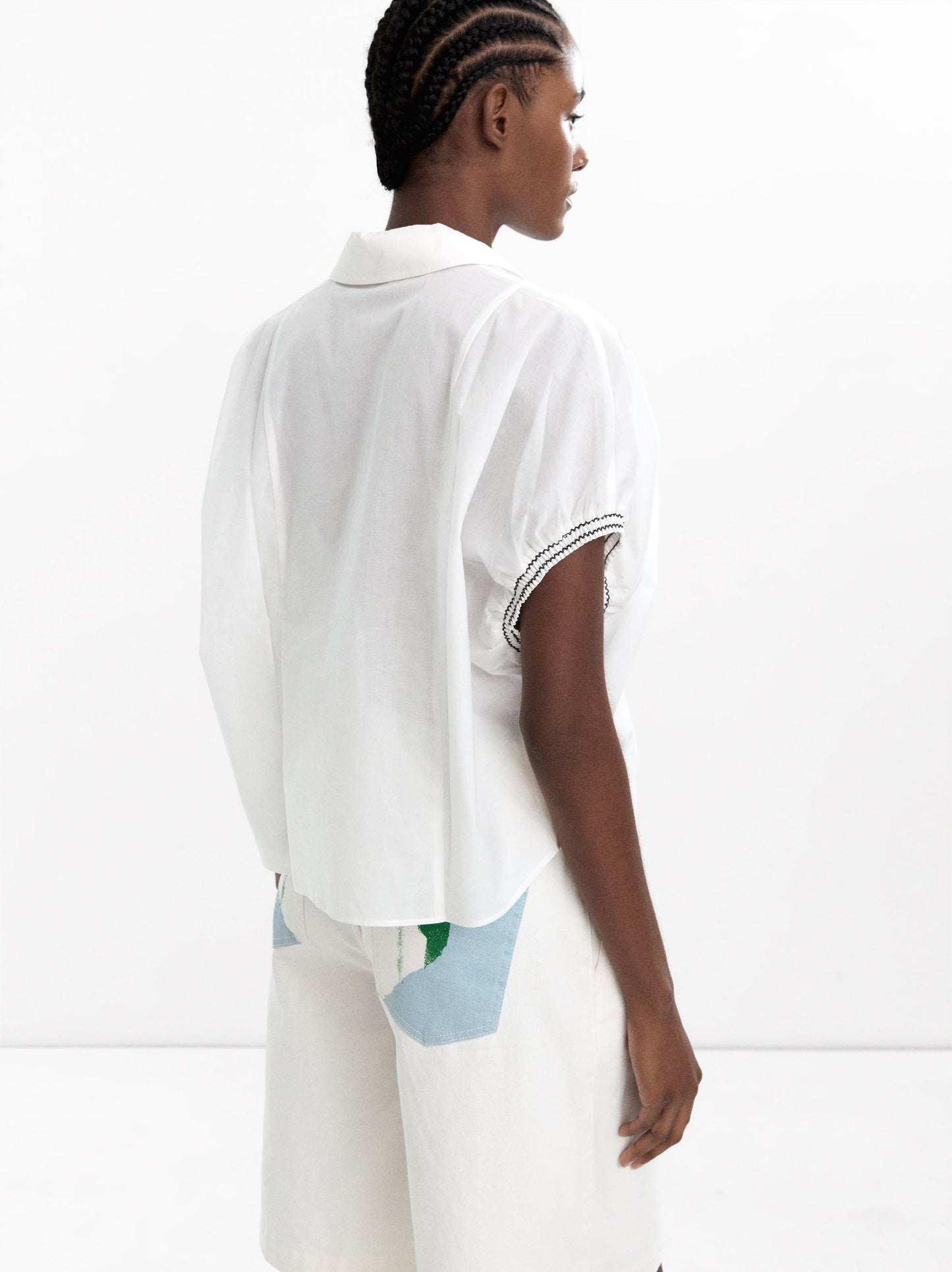 Dropped Sleeve Shirt With 100% Cotton