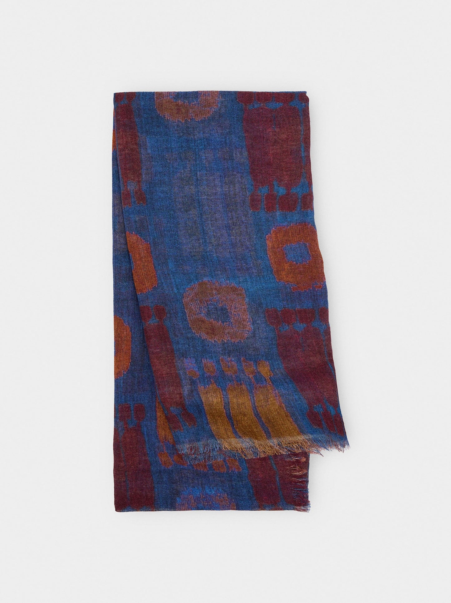 Printed Scarf With Linen And Cotton