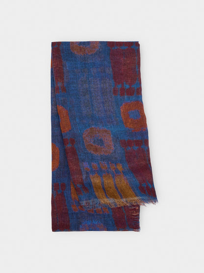 Printed Scarf With Linen And Cotton