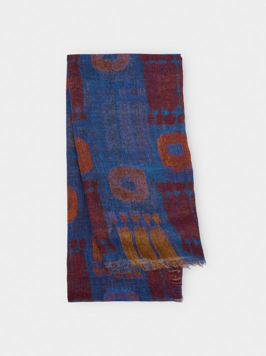 Printed Scarf With Linen And Cotton