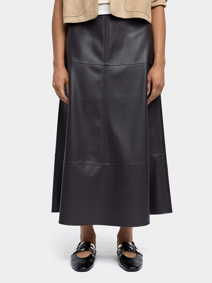 Long Leather-Effect Skirt