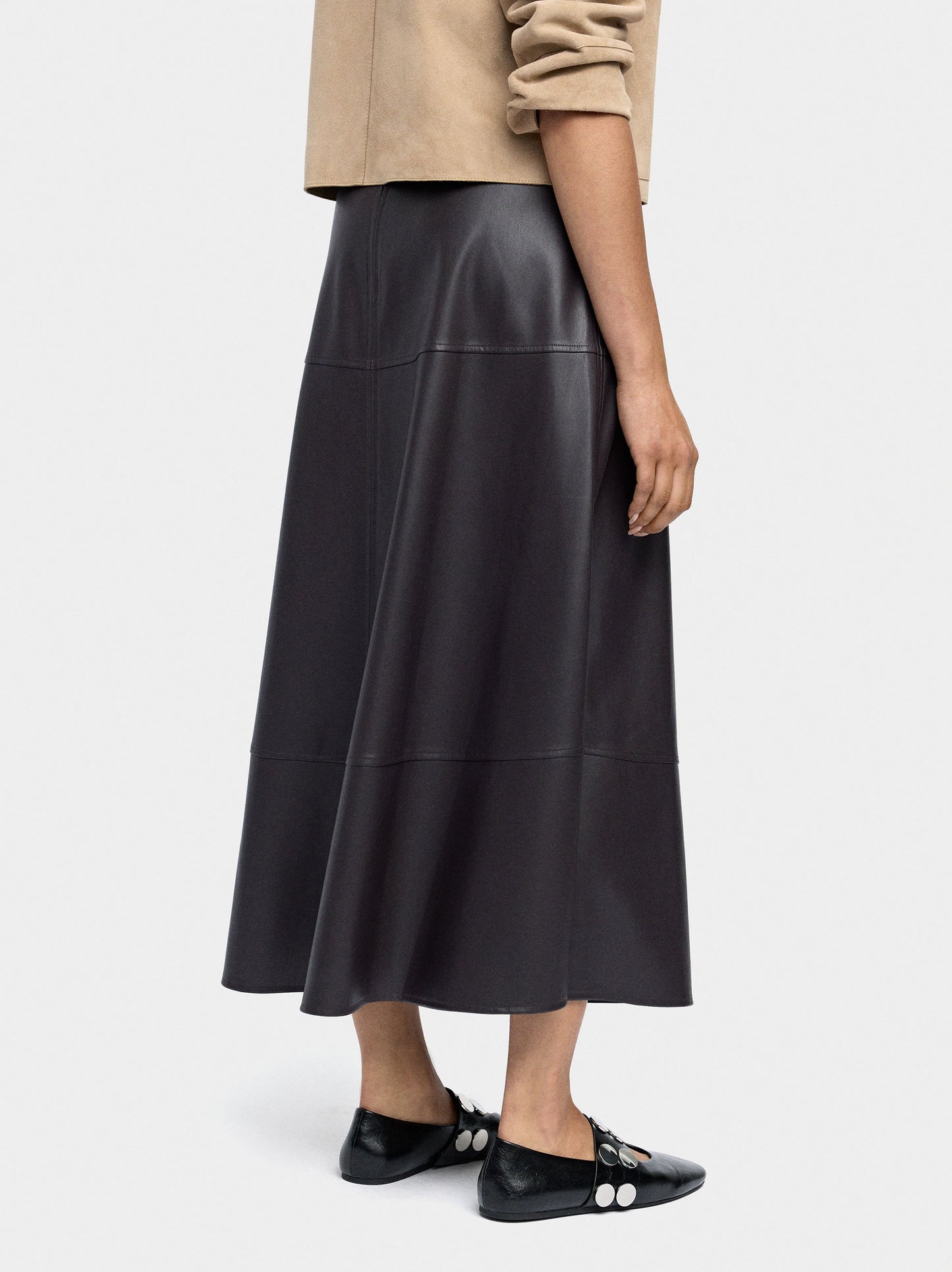 Long Leather-Effect Skirt