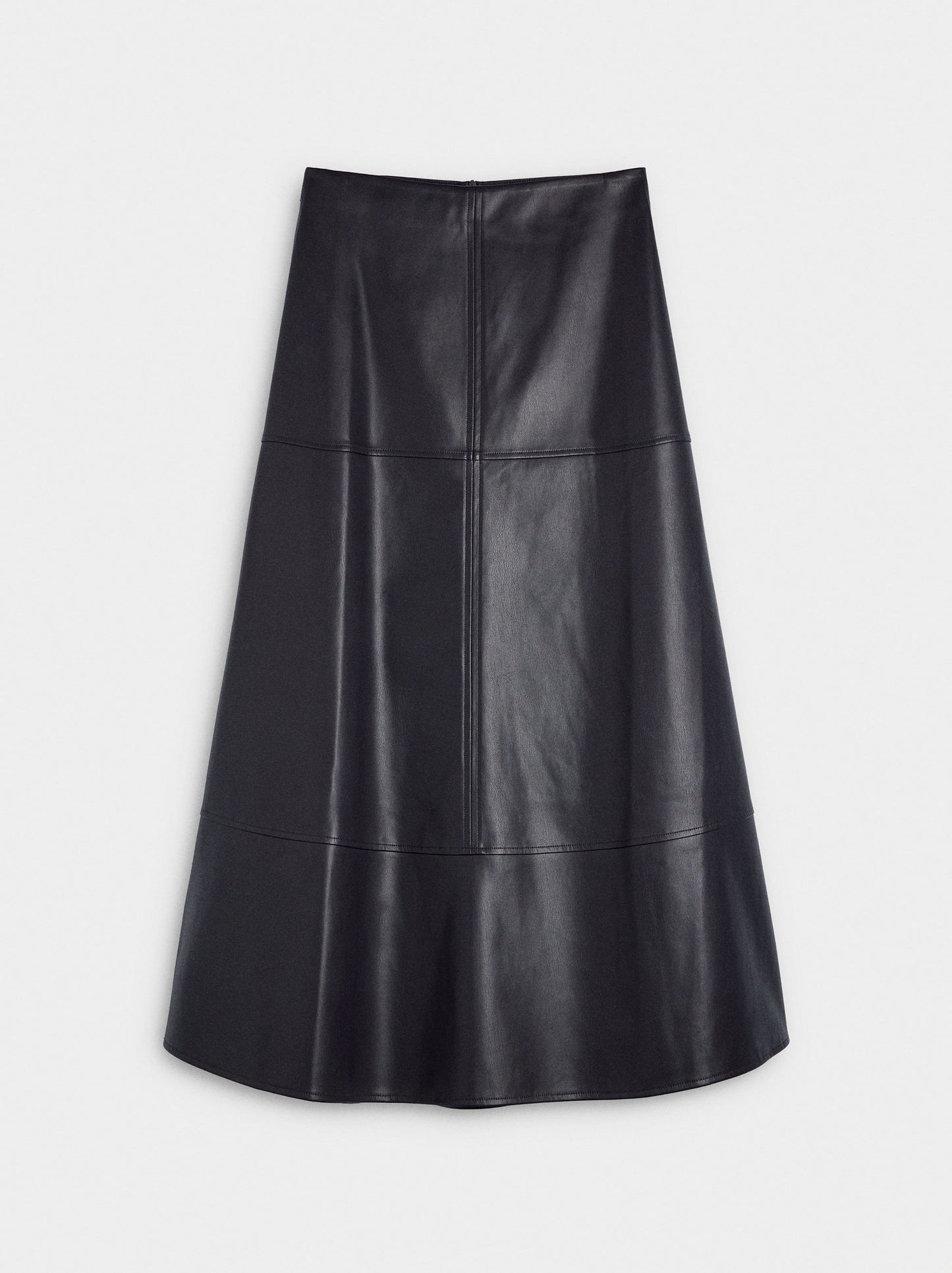 Long Leather-Effect Skirt