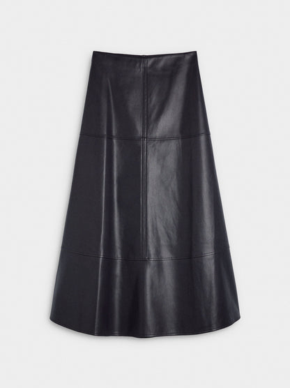 Long Leather-Effect Skirt