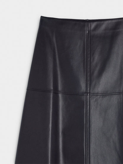 Long Leather-Effect Skirt